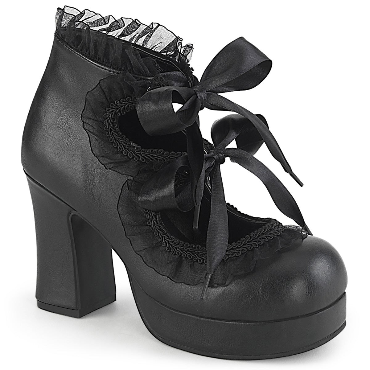 Black Demonia Gothika-53 Vegan Leather Women\'s Platform Shoes | 38SNHA