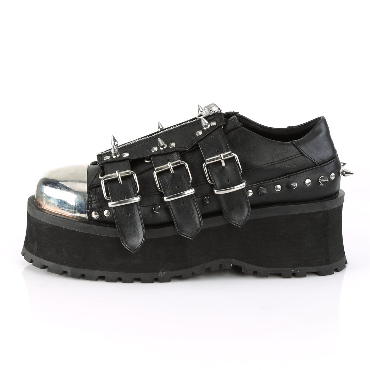 Black Demonia Gravedigger-03 Vegan Leather Men's Platform Shoes | 18TKHC