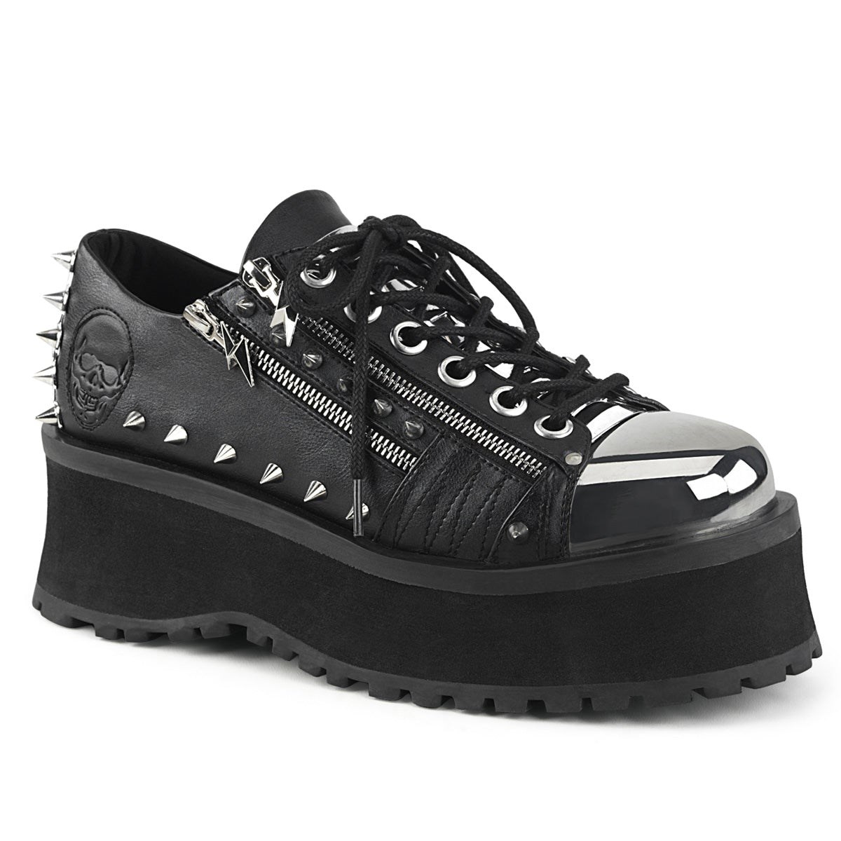 Black Demonia Gravedigger-04 Vegan Leather Women\'s Platform Shoes | 45NVMQ