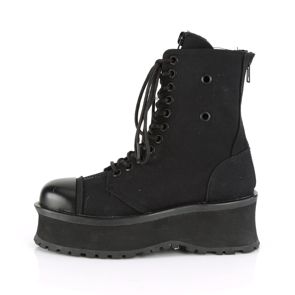 Black Demonia Gravedigger-10 Canvas Women's Ankle Boots | 53JOYX