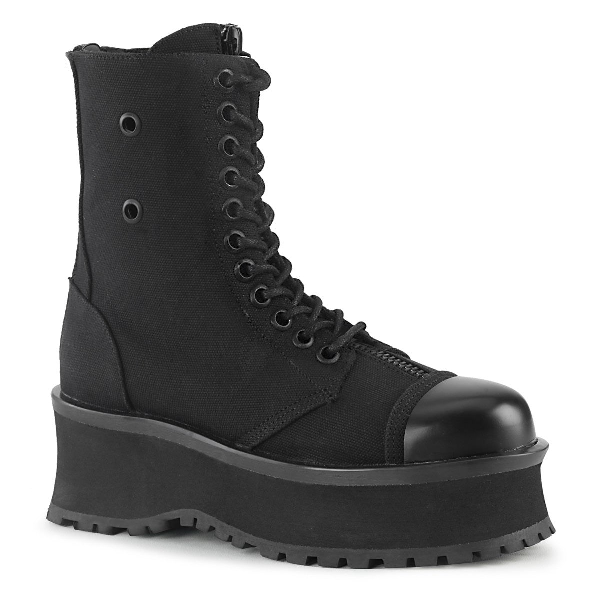 Black Demonia Gravedigger-10 Canvas Women\'s Ankle Boots | 53JOYX