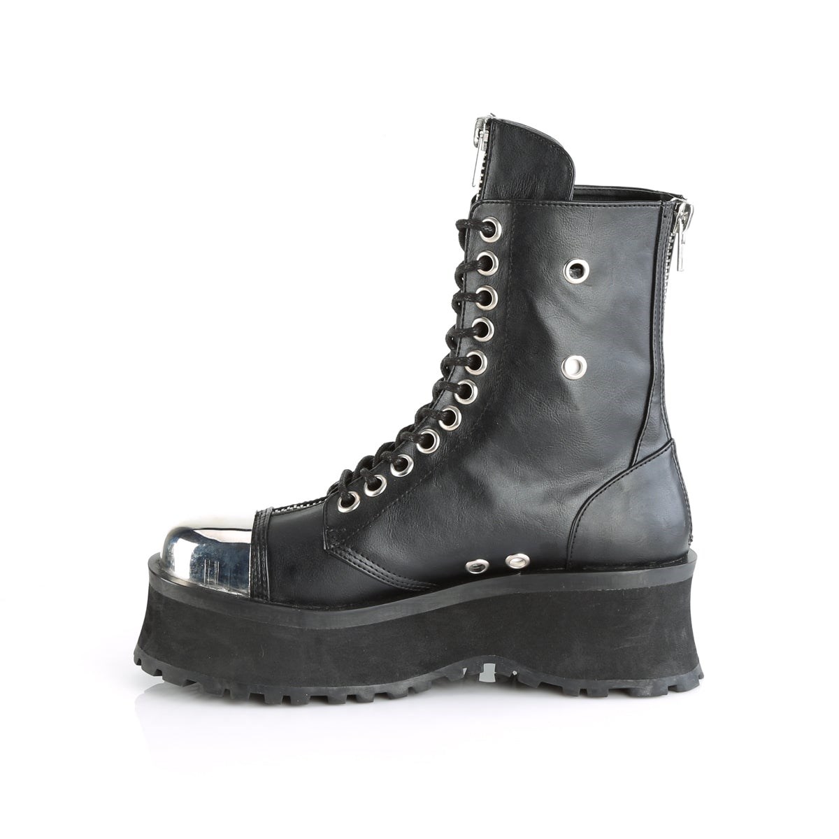 Black Demonia Gravedigger-10 Vegan Leather Women's Ankle Boots | 48FEHV