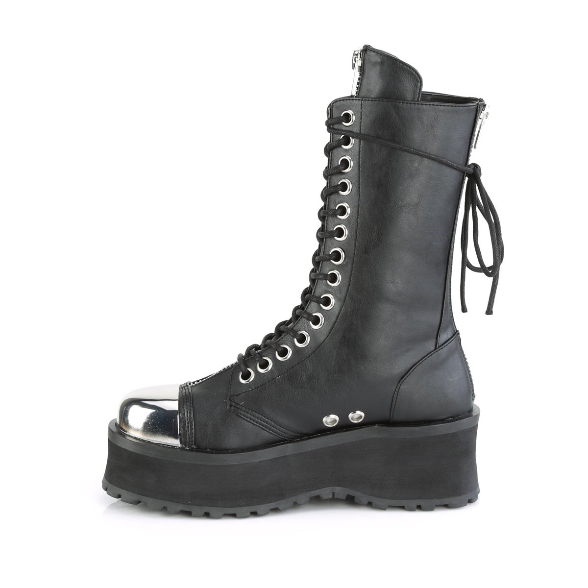 Black Demonia Gravedigger-14 Vegan Leather Men's Platform Boots | 52FSJQ