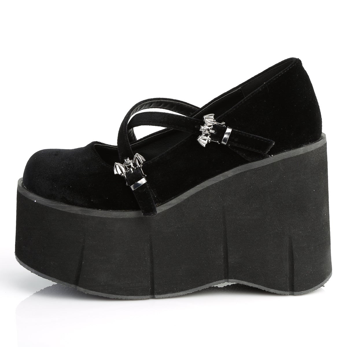 Black Demonia Kera-10 Velvet Women's Mary Jane Shoes | 50CKFT