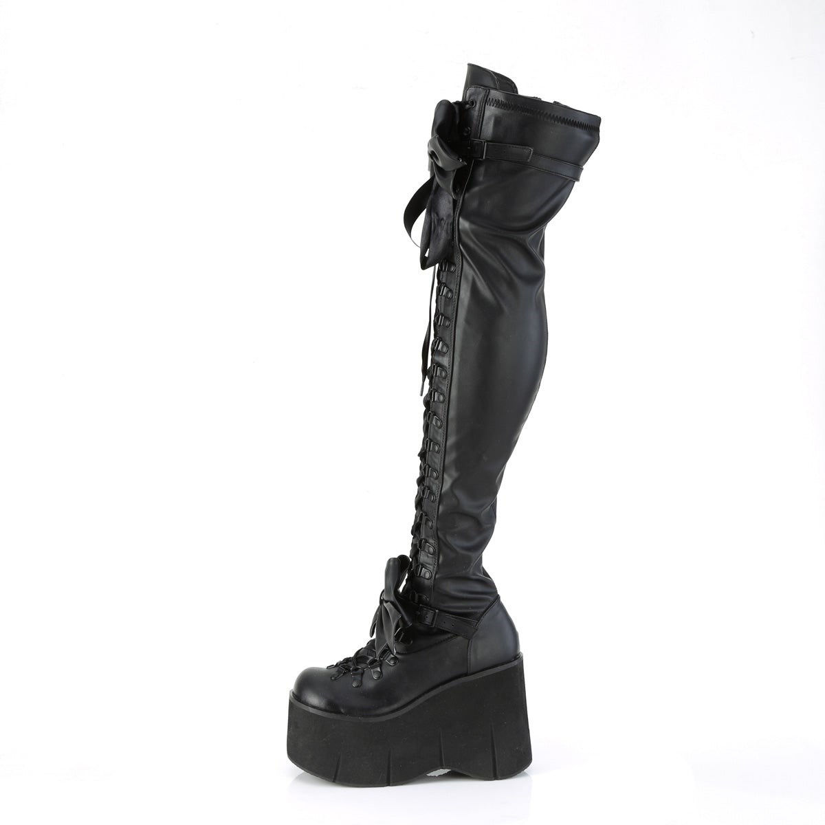 Black Demonia Kera-303 Stretch Vegan Leather Women's Over-the-knee Boots | 78BDFQ