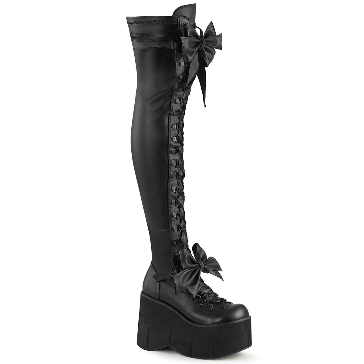 Black Demonia Kera-303 Stretch Vegan Leather Women\'s Over-the-knee Boots | 78BDFQ