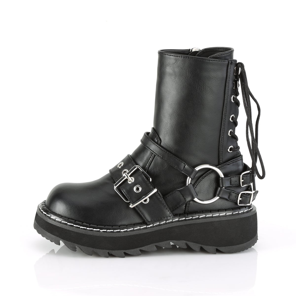 Black Demonia Lilith-210 Vegan Leather Women's Ankle Boots | 85MIYA