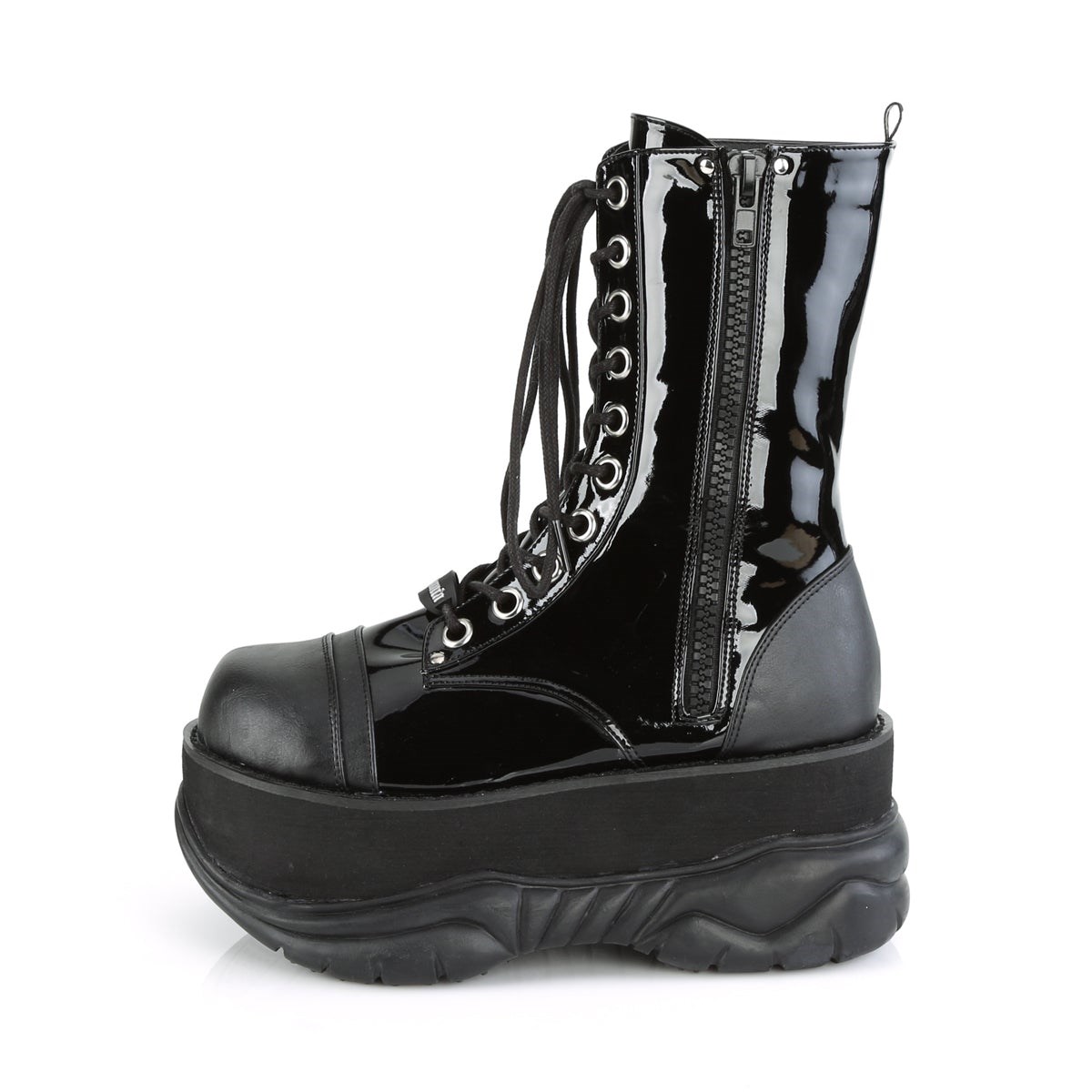 Black Demonia Neptune-200 Vegan Leather Women's Platform Boots | 42CZNU