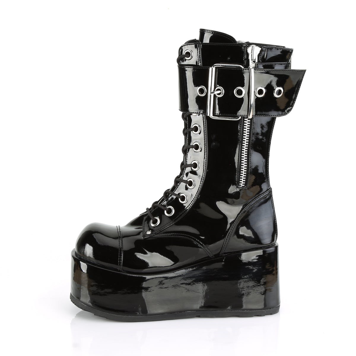 Black Demonia Petrol-150 Patent Men's Ankle Boots | 02RBIS