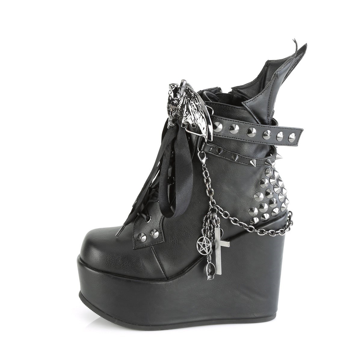 Black Demonia Poison-107 Vegan Leather Women's Ankle Boots | 05LYDQ