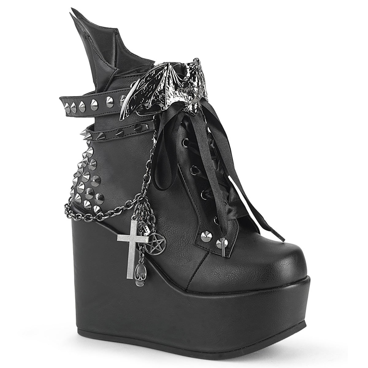 Black Demonia Poison-107 Vegan Leather Women\'s Ankle Boots | 05LYDQ