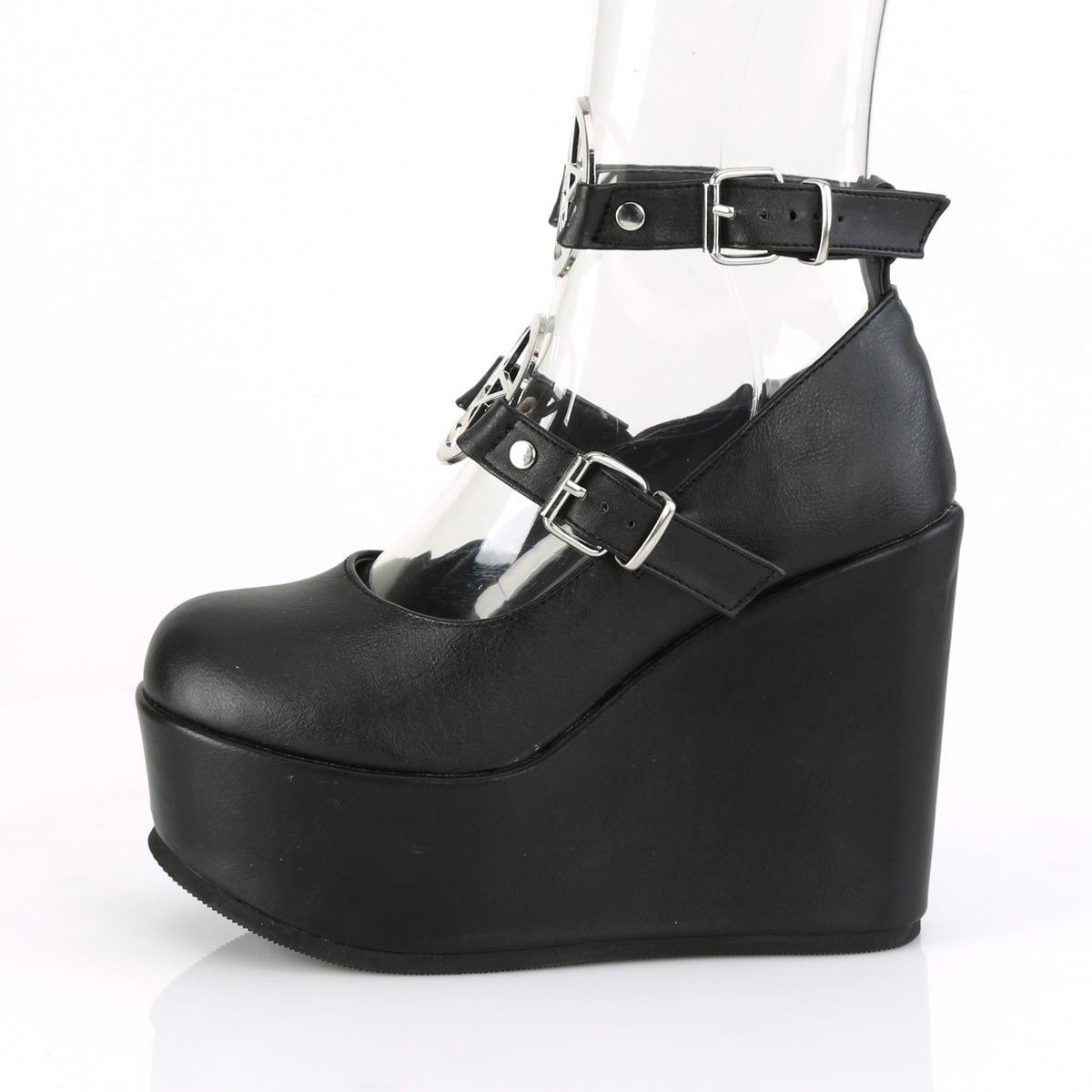 Black Demonia Poison-99-1 Vegan Leather Women's Mary Jane Shoes | 13JWCA