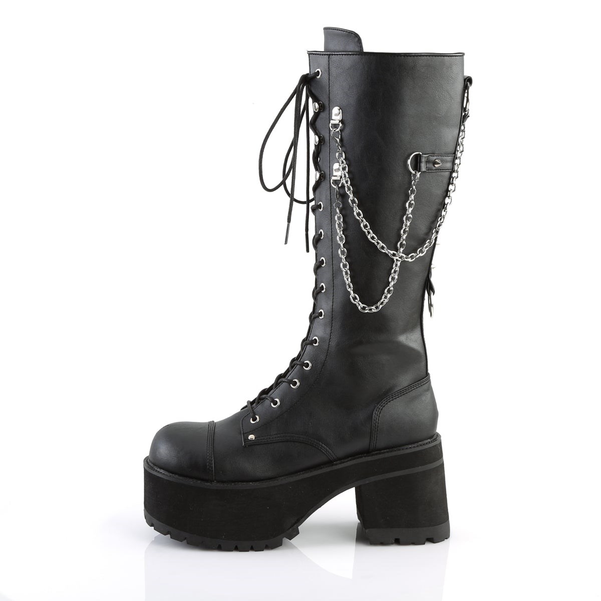 Black Demonia Ranger-303 Faux Leather Men's Knee-high Boots | 04UMOY