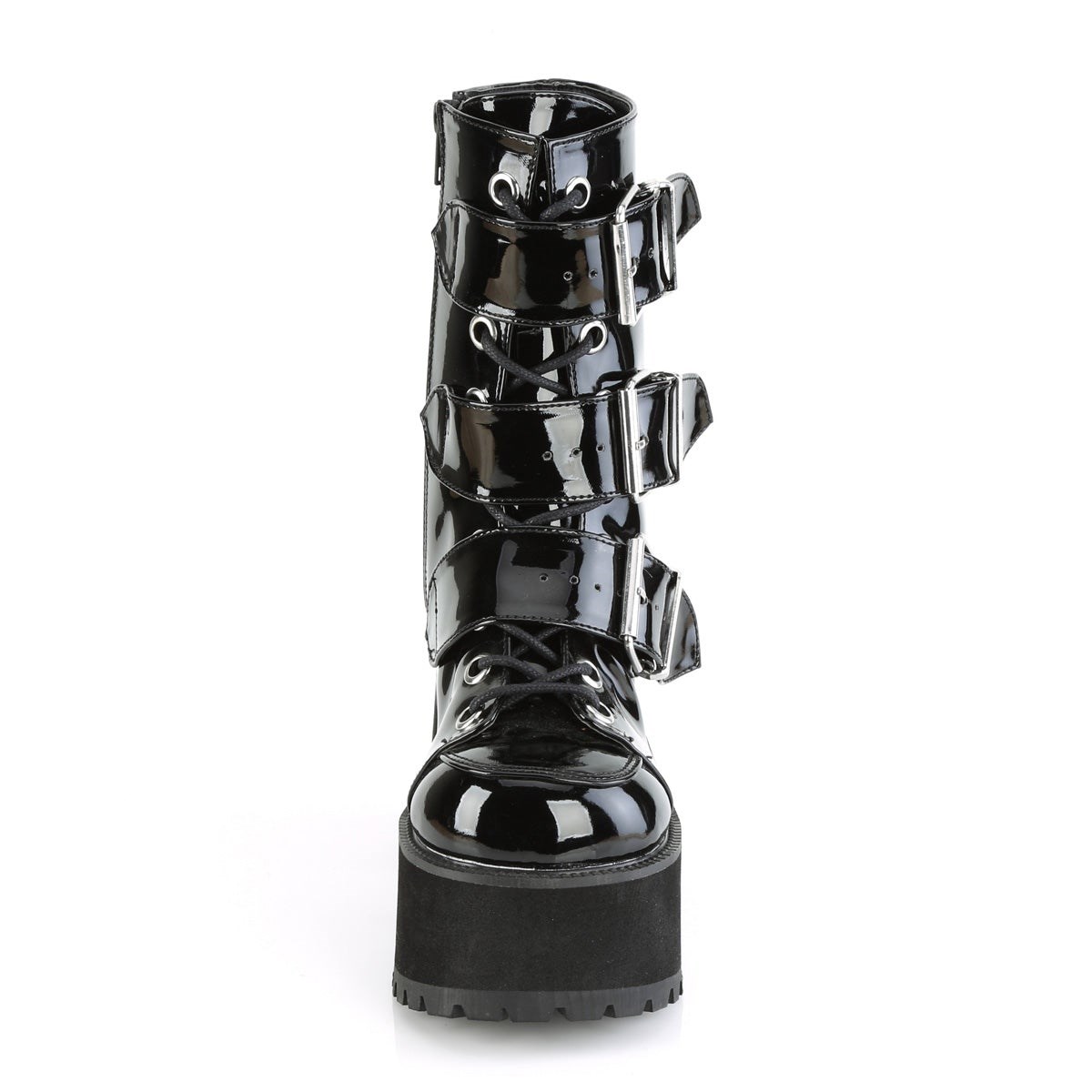 Black Demonia Ranger-308 Patent Women's Ankle Boots | 84NYQC