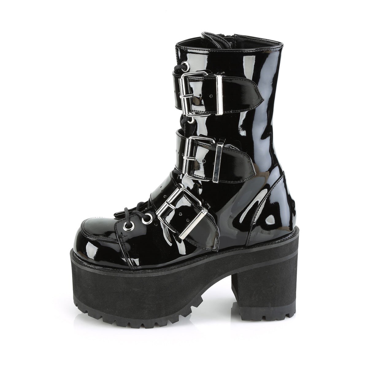 Black Demonia Ranger-308 Patent Women's Ankle Boots | 84NYQC