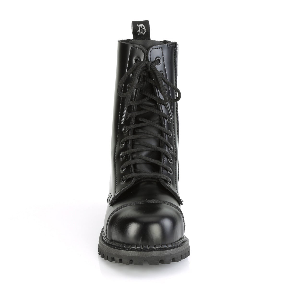 Black Demonia Riot-10 Leather Men's Ankle Boots | 58REHM