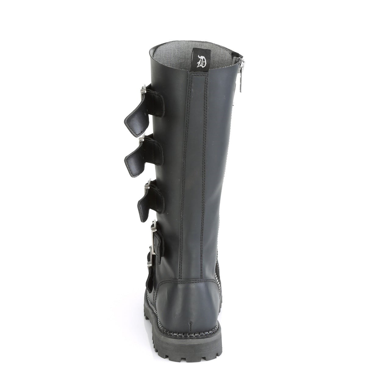 Black Demonia Riot-18BK Vegan Leather Men's Knee-high Boots | 64BNVM