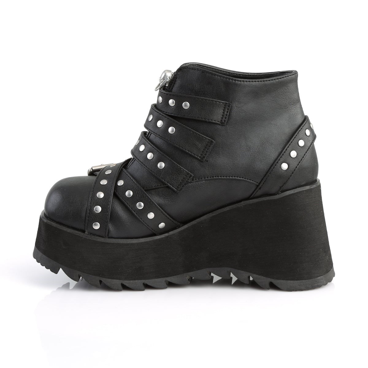 Black Demonia Scene-30 Vegan Leather Women's Ankle Boots | 48EMYU