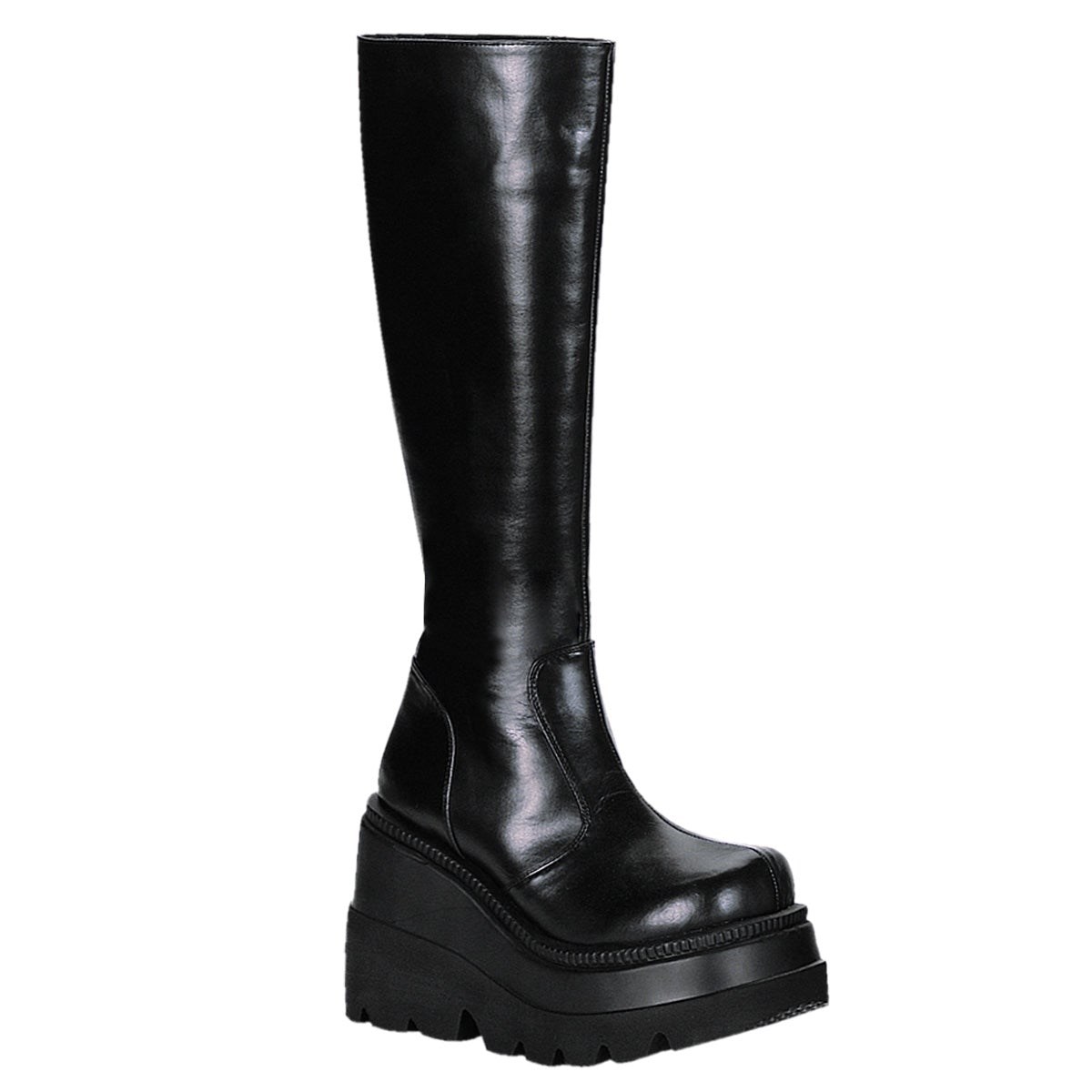 Black Demonia Shaker-100 Vegan Leather Women\'s Knee-high Boots | 96NIYU