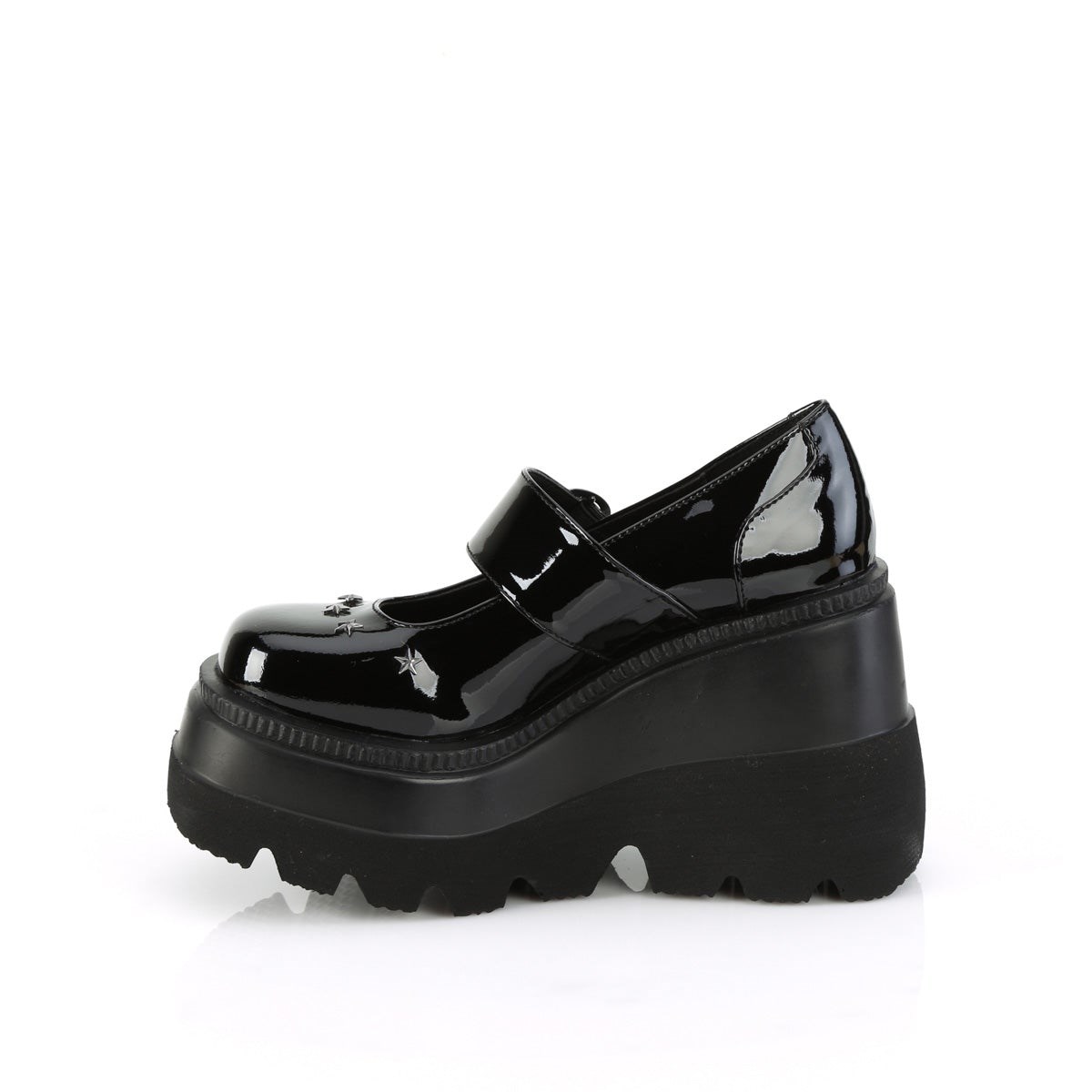 Black Demonia Shaker-23 Patent Women's Mary Jane Shoes | 01POUM