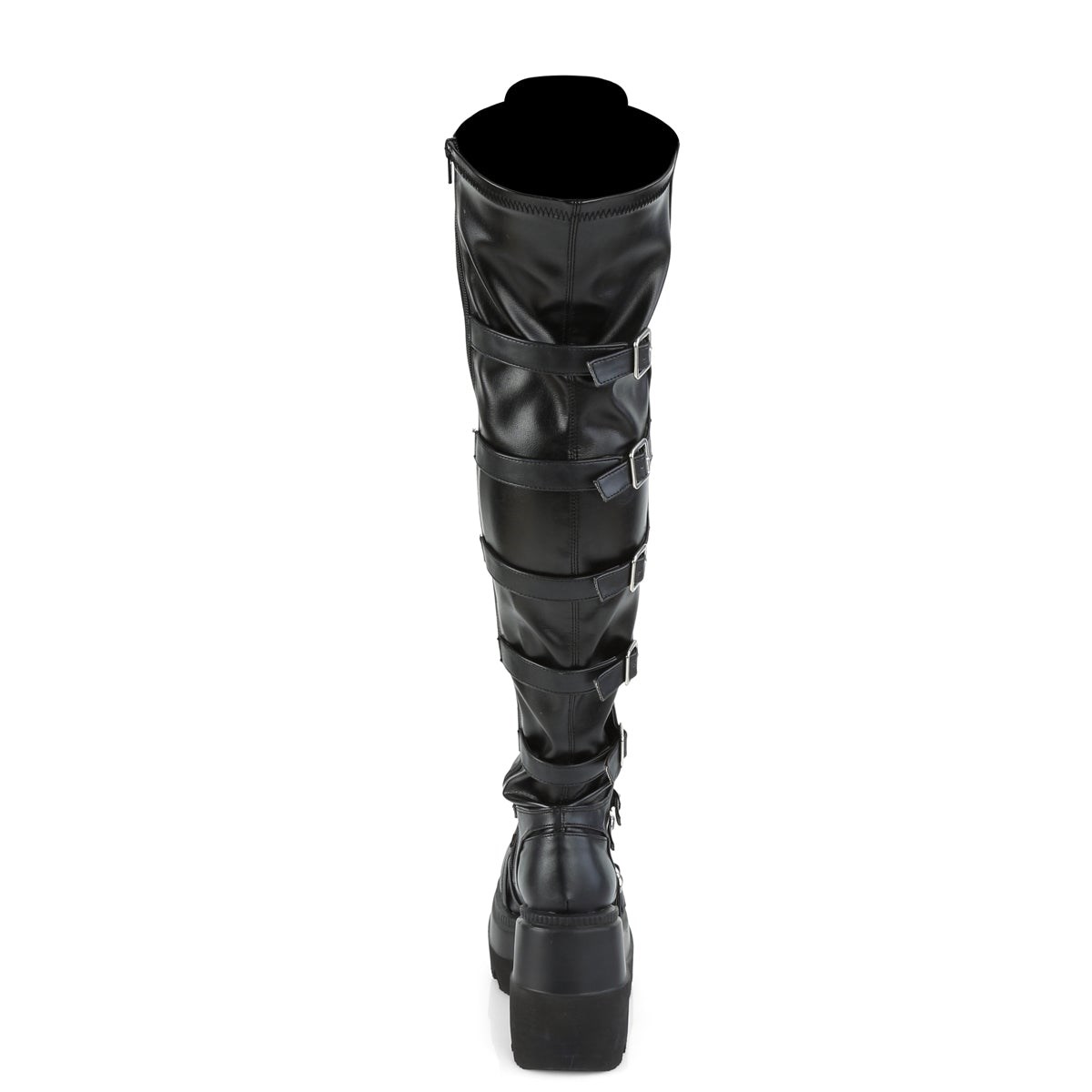 Black Demonia Shaker-350 Vegan Leather-Stretch Women's Over-the-knee Boots | 65ZIDF