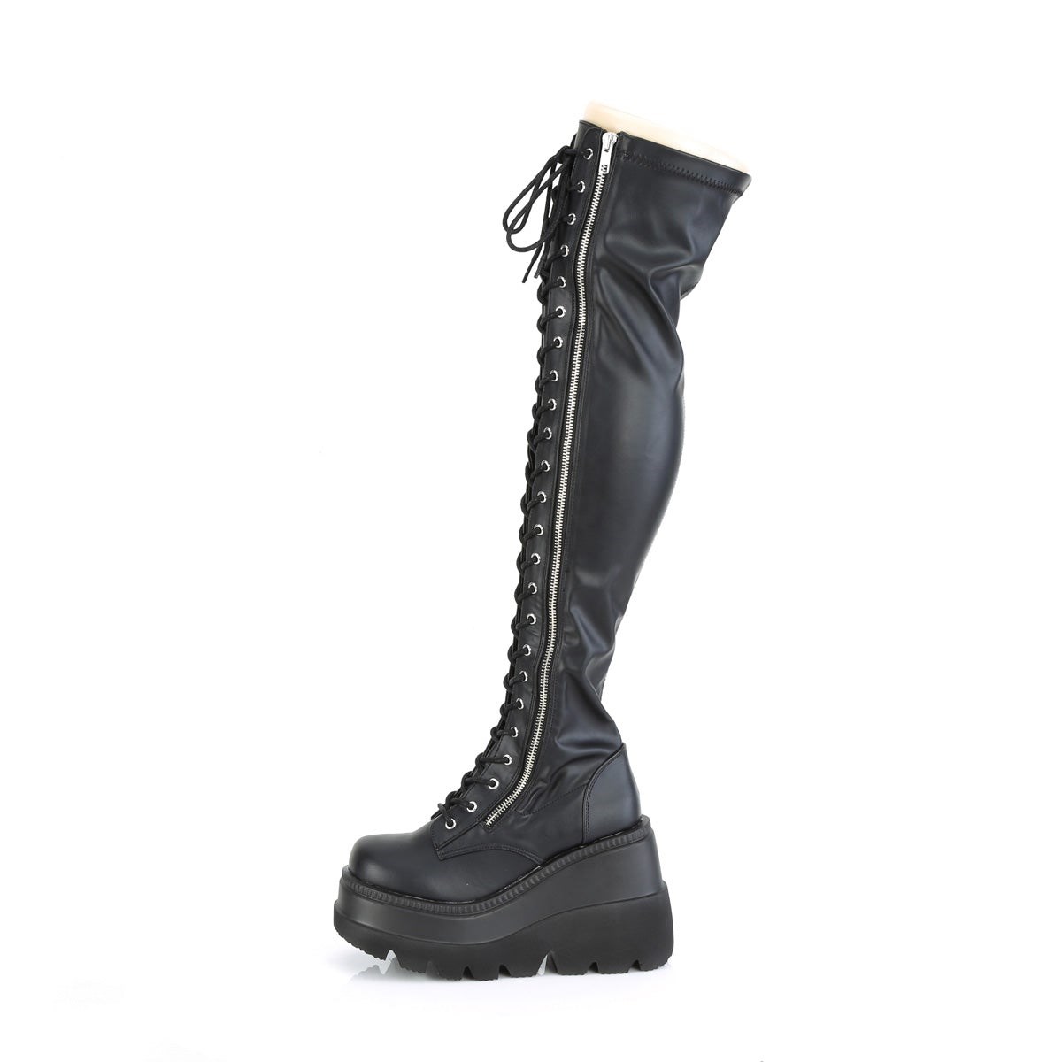 Black Demonia Shaker-374 Str. Vegan Leather Women's Over-the-knee Boots | 84WAZR