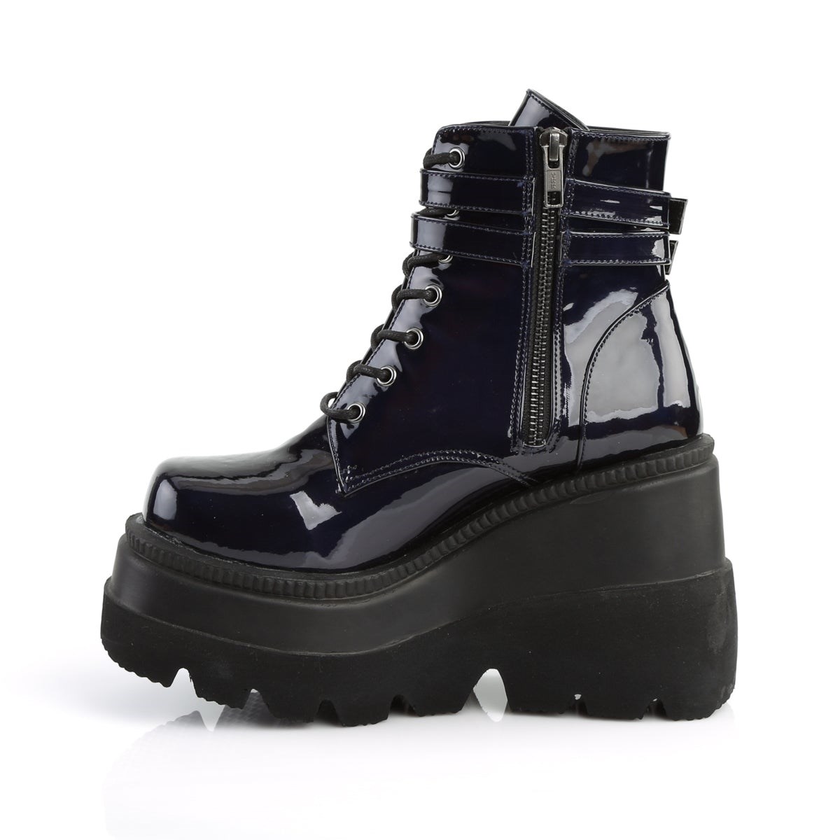 Black Demonia Shaker-52 Hologram Women's Ankle Boots | 37CMVQ