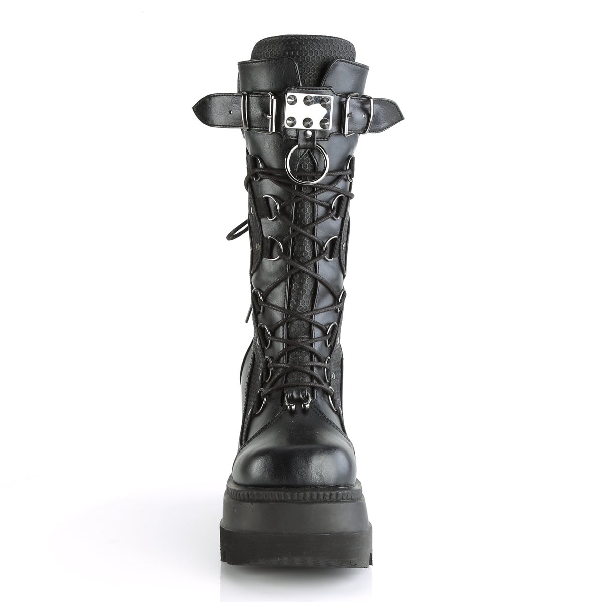 Black Demonia Shaker-70 Vegan Leather Women's Knee-high Boots | 34VKTG