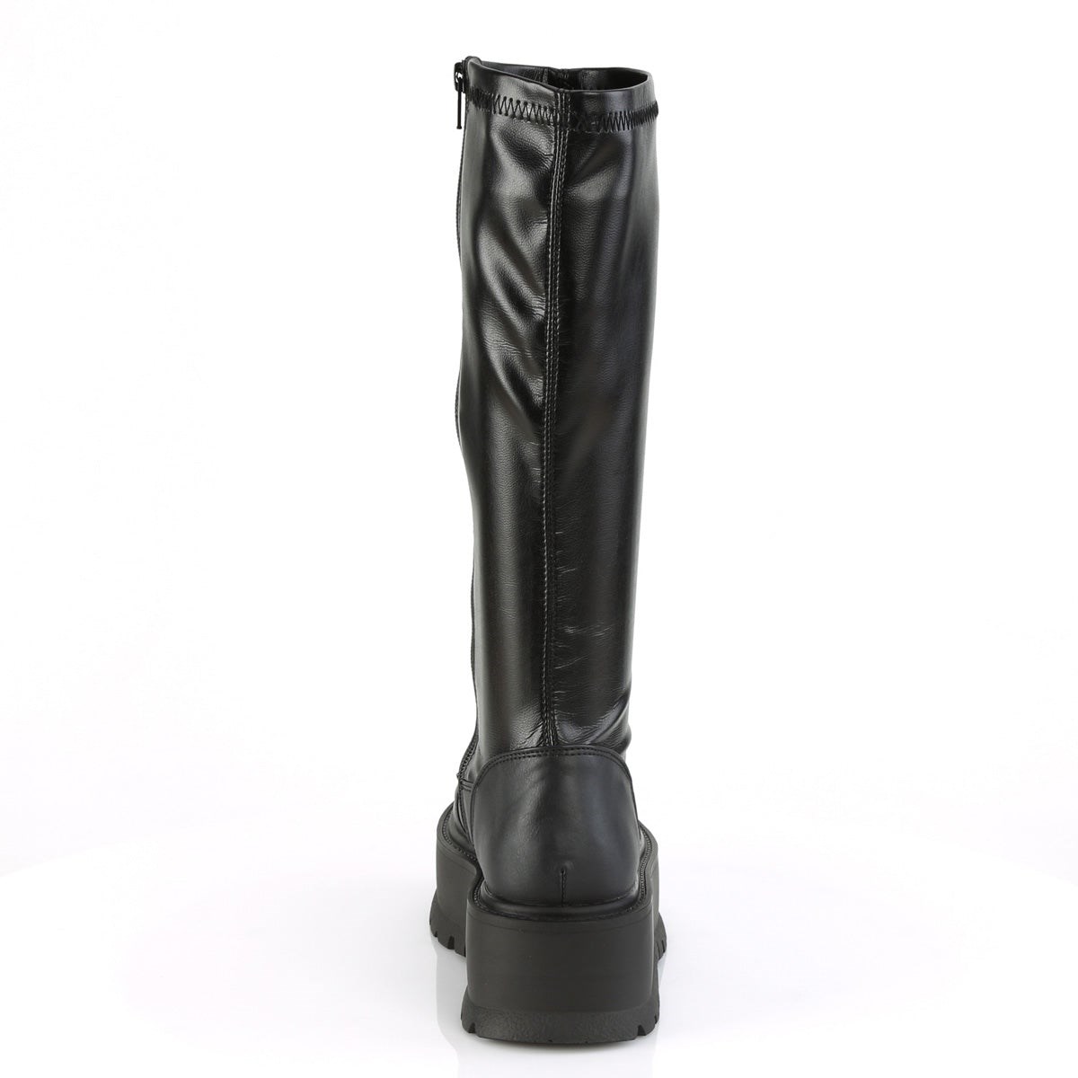 Black Demonia Slacker-200 Stretch Vegan Leather Women's Knee-high Boots | 21UNRE