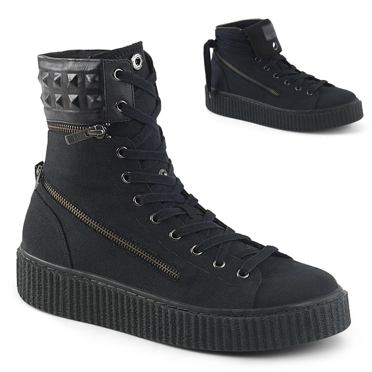 Black Demonia Sneeker-270 Canvas Men\'s Sneakers | 41DZXI