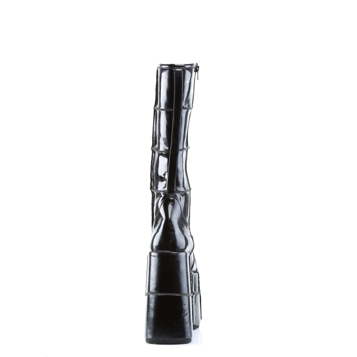 Black Demonia Stack-301 Patent Men's Knee-high Boots | 74LRXT