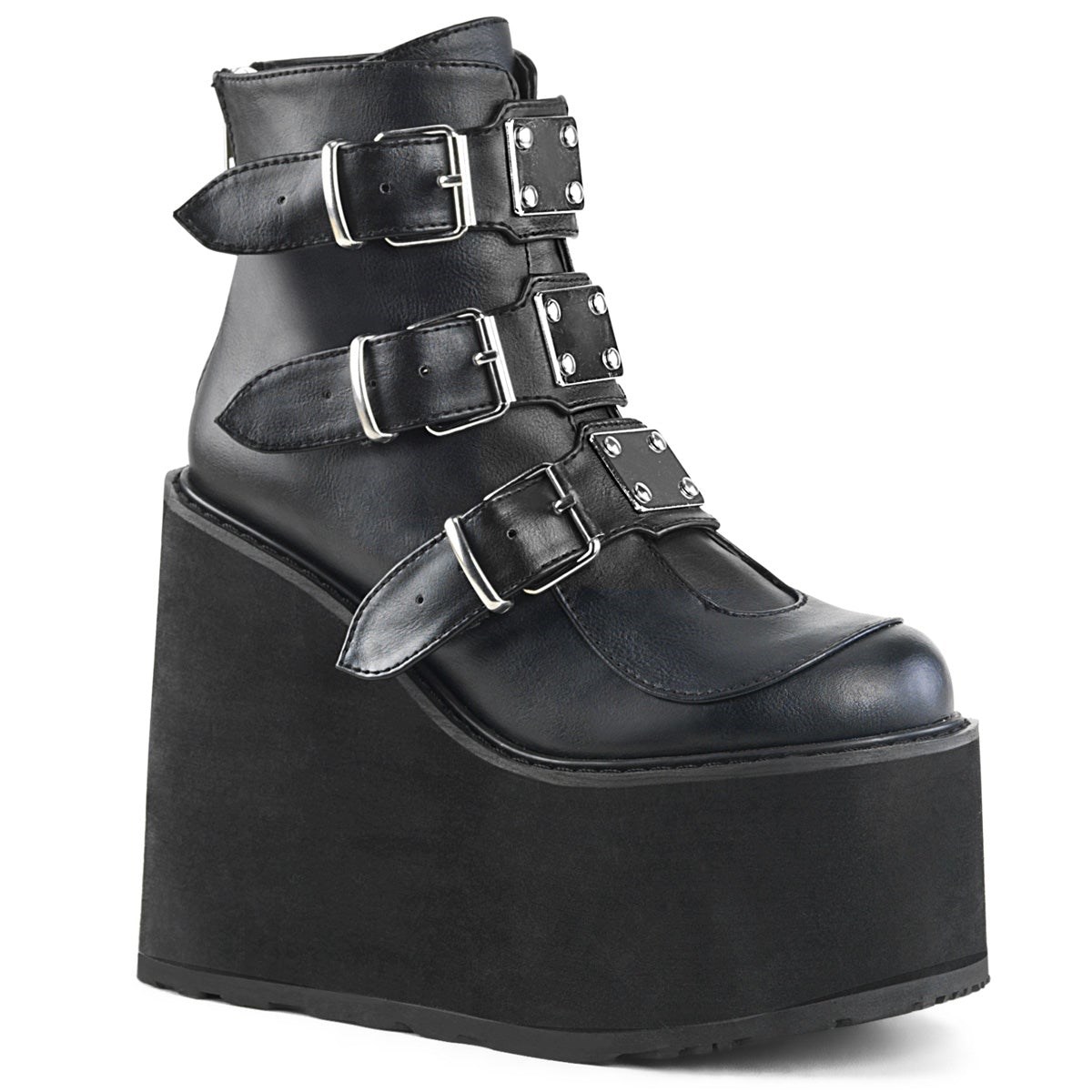 Black Demonia Swing-105 Vegan Leather Women\'s Ankle Boots | 74QSDG