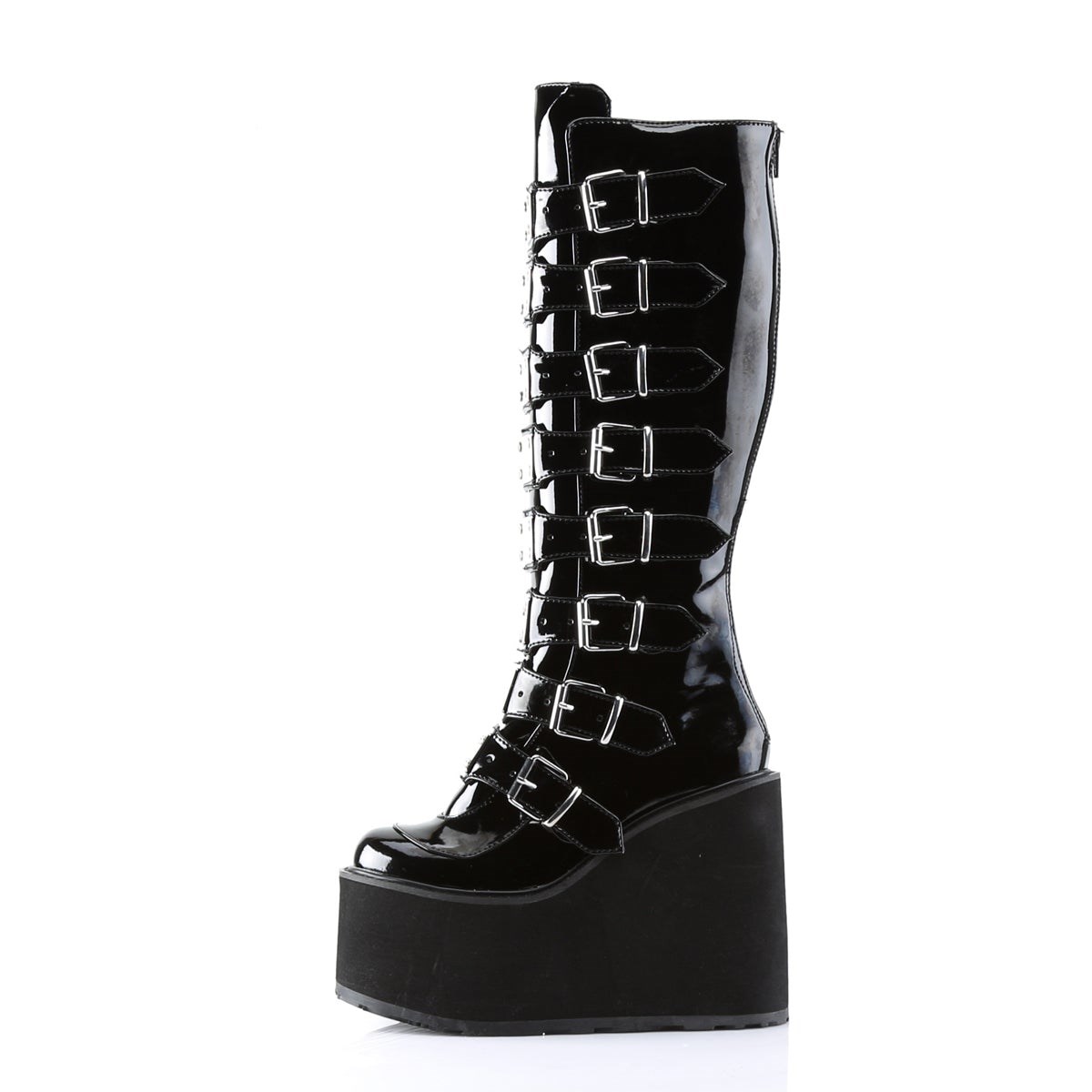 Black Demonia Swing-815 Patent Women's Knee-high Boots | 89JYDM