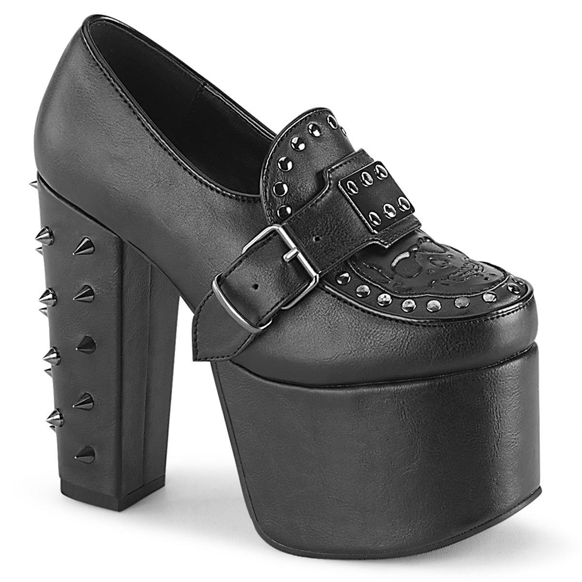 Black Demonia Torment-500 Vegan Leather Women\'s Heels Shoes | 97HXAL