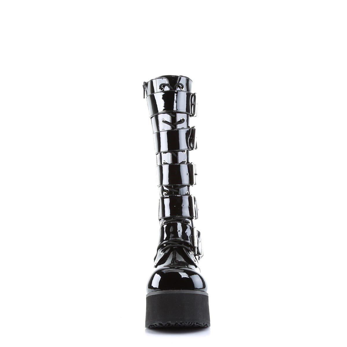 Black Demonia Trashville-518 Patent Men's Knee-high Boots | 94SRYD