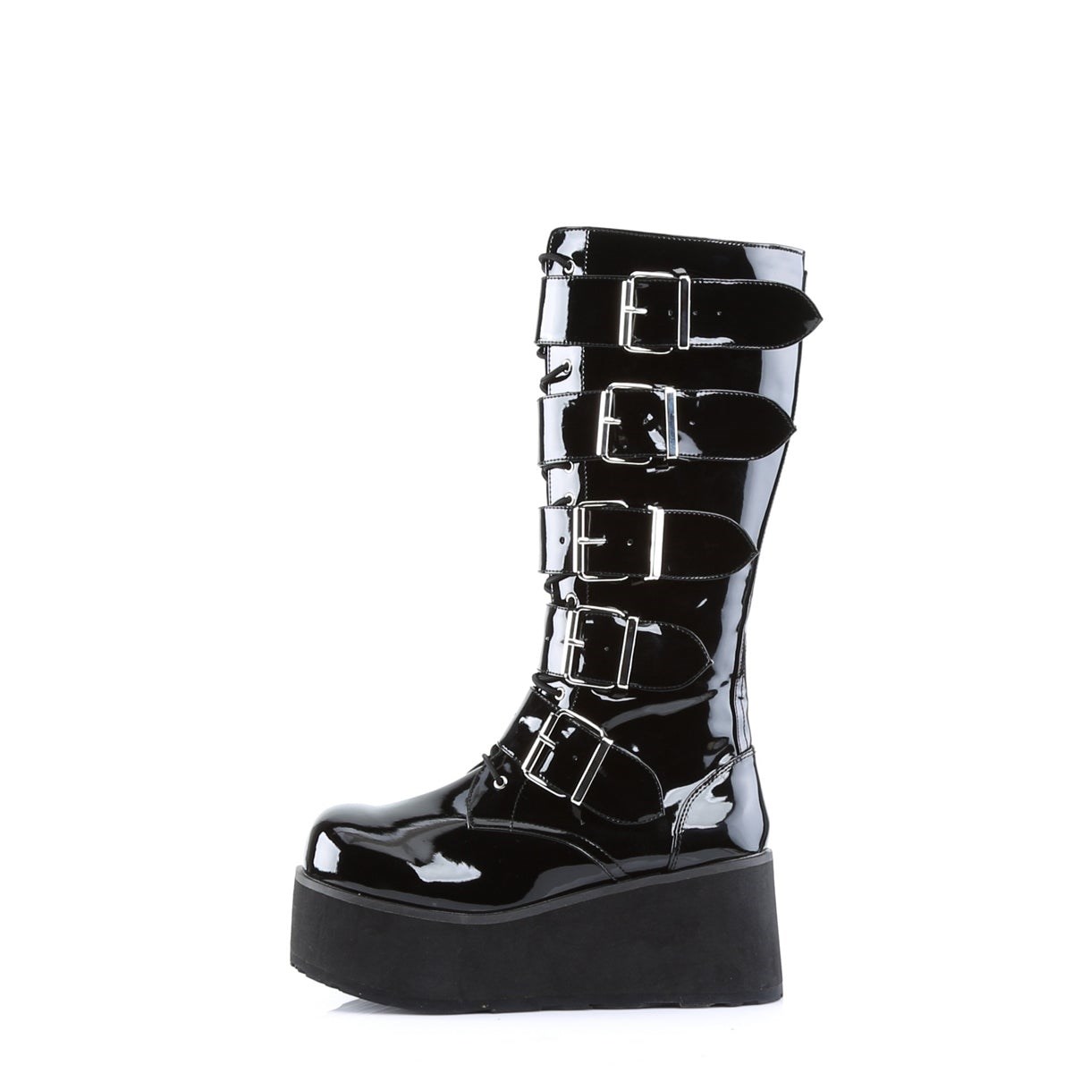 Black Demonia Trashville-518 Patent Women's Knee-high Boots | 94DFTH