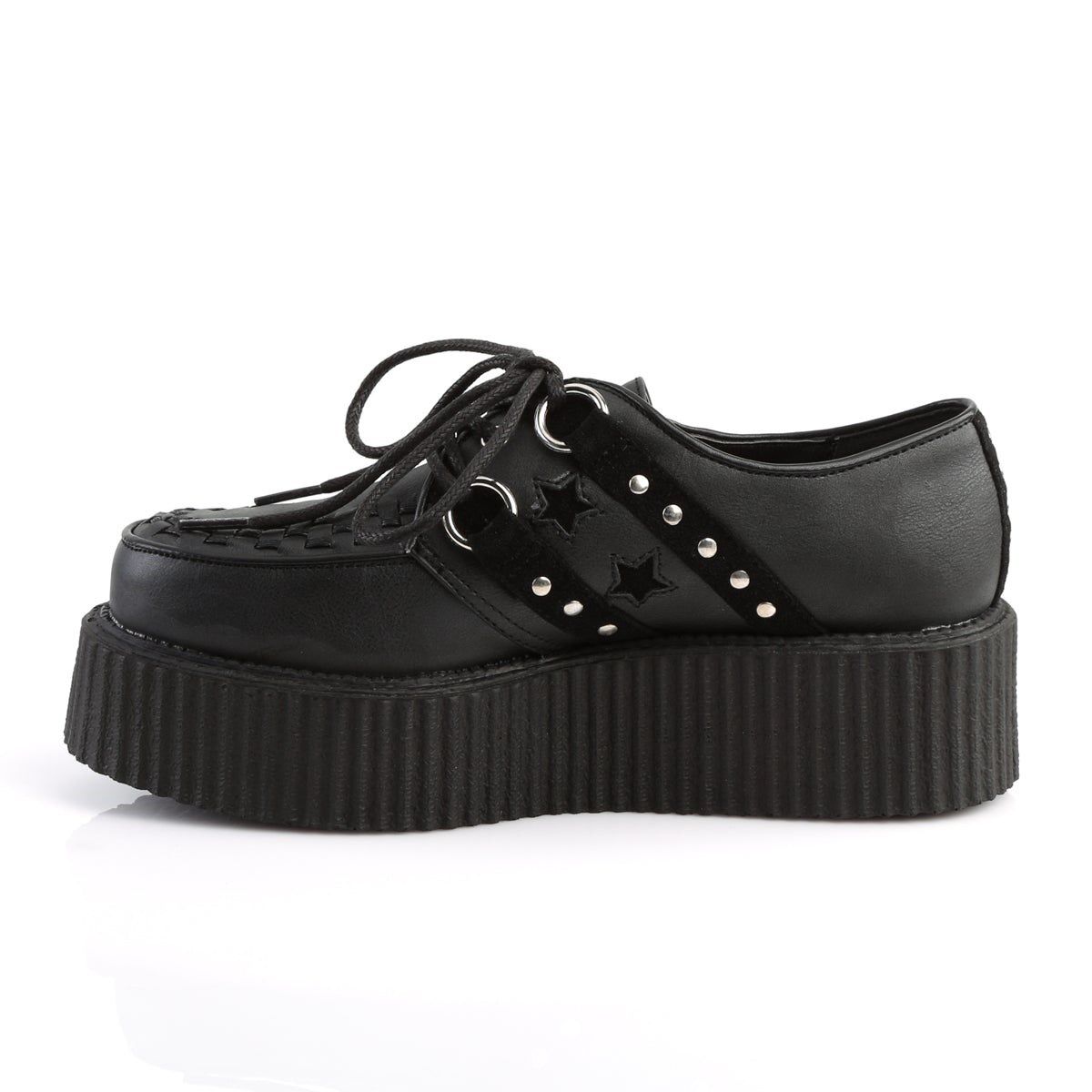 Black Demonia V-CREEPER-538 Vegan Leather-Suede Men's Creepers Shoes | 64KPAW