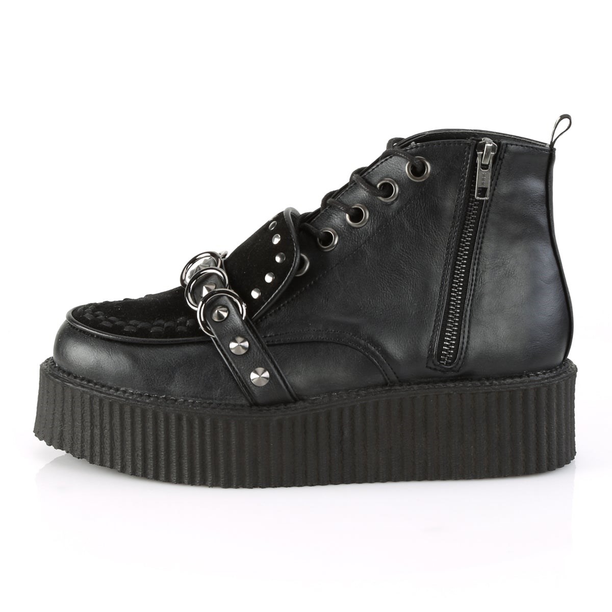 Black Demonia V-CREEPER-555 Vegan Leather-Faux Suede Men's Creepers Shoes | 48KLTG