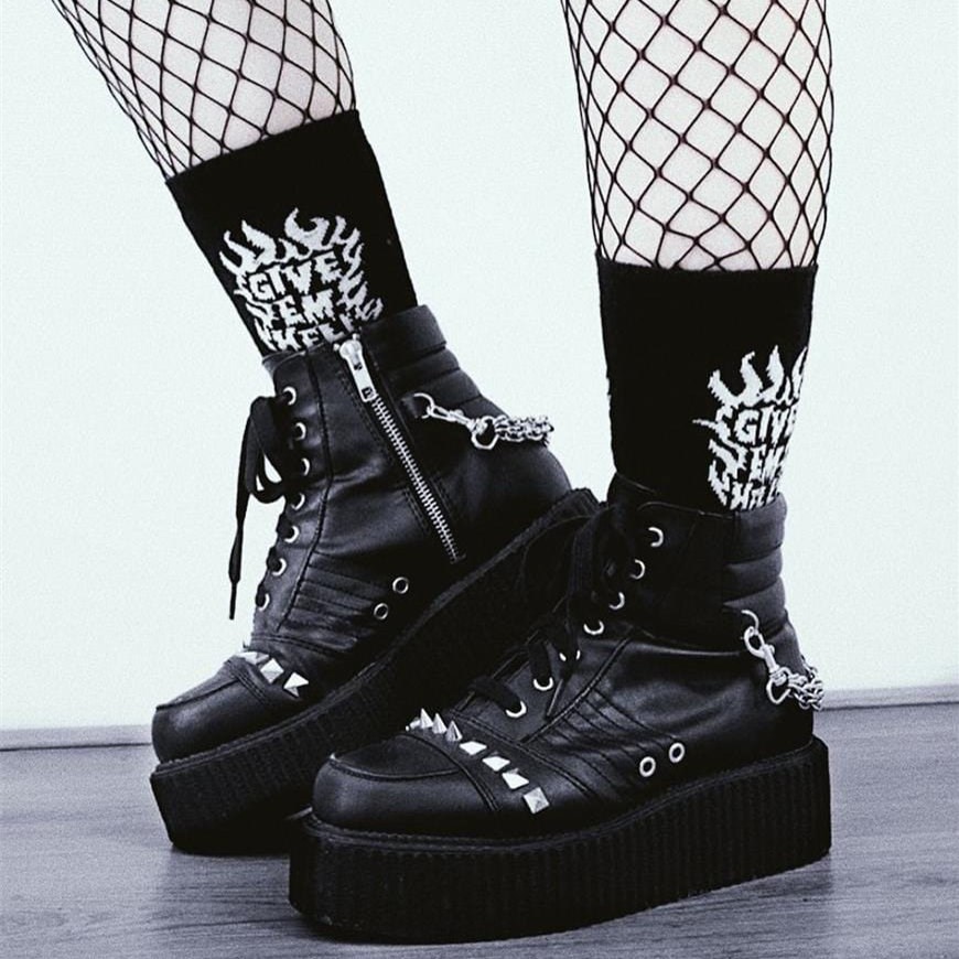 Black Demonia V-CREEPER-565 Vegan Leather Women's Creepers Shoes | 18SPDF