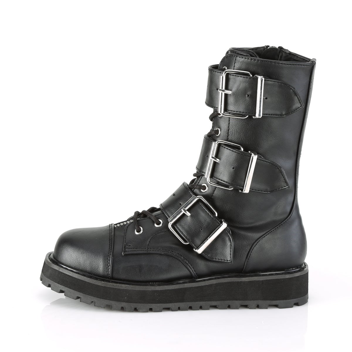 Black Demonia Valor-210 Vegan Leather Men's Platform Boots | 08UZFL