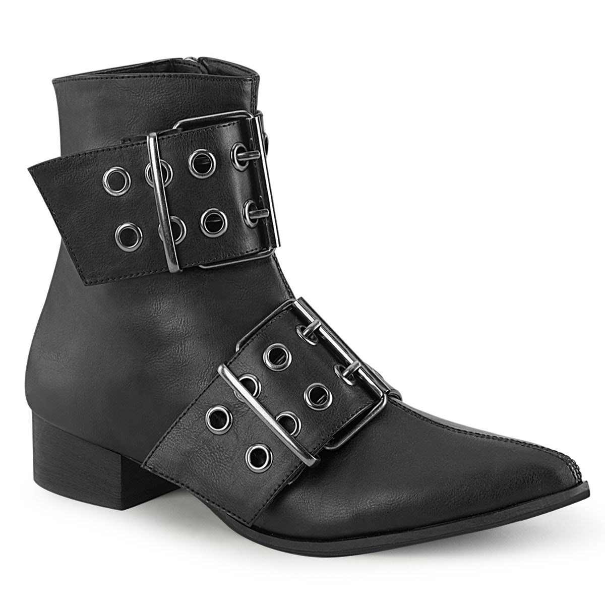 Black Demonia Warlock-55 Vegan Leather Men\'s Ankle Boots | 54ONRA