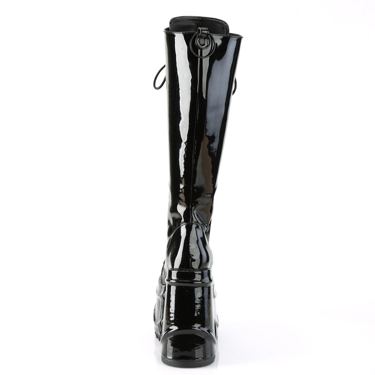 Black Demonia Wave-200 Patent Women's Knee-high Boots | 69IMFJ