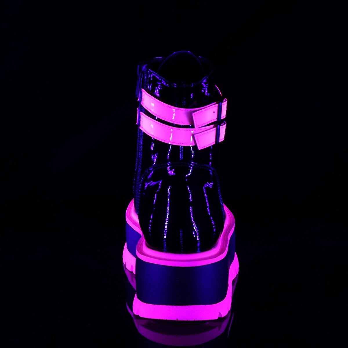 Black / Pink Demonia Slacker-52 UV Iridescent Women's Ankle Boots | 40MGWE