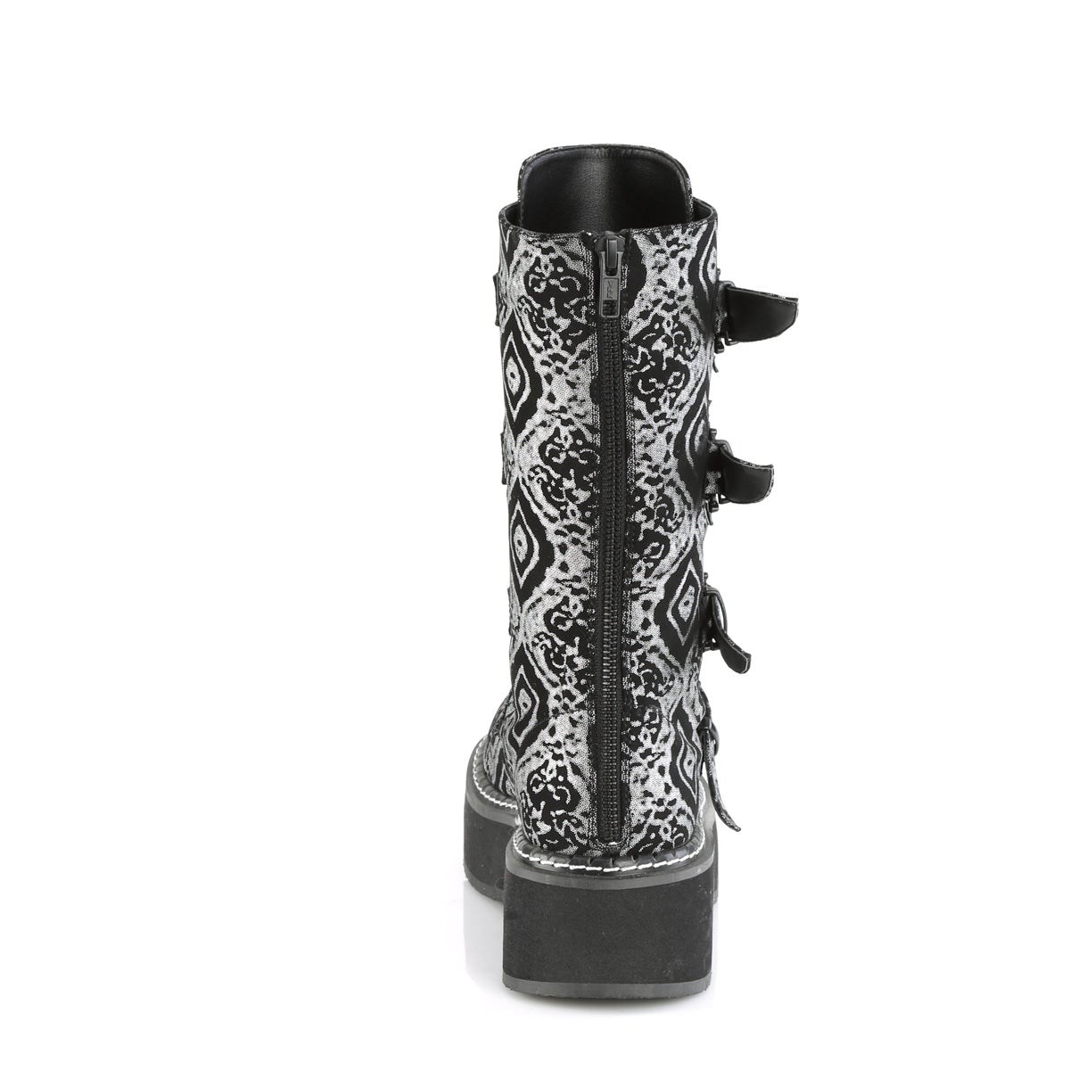 Black / Silver Demonia Emily-322 Faux Nubuck Leather Women's Knee-high Boots | 29FWGQ