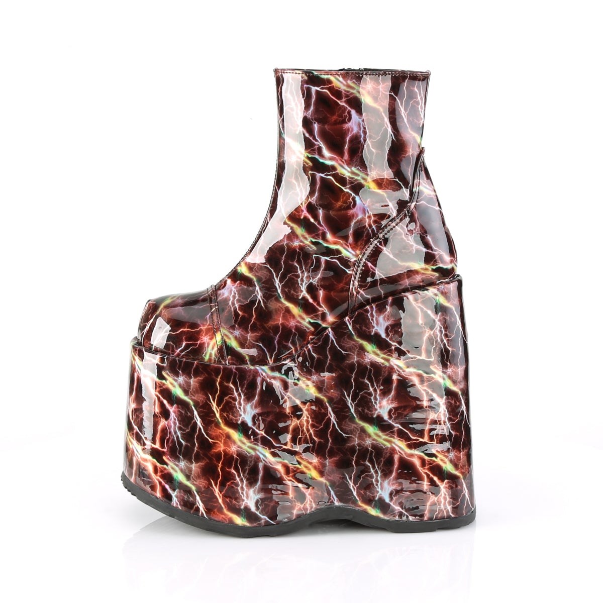 Burgundy Demonia Slay-204LBH Hologram Women's Ankle Boots | 39HLWN