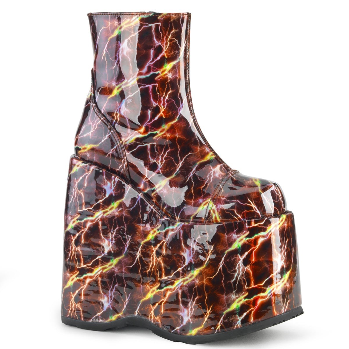 Burgundy Demonia Slay-204LBH Hologram Women\'s Ankle Boots | 39HLWN