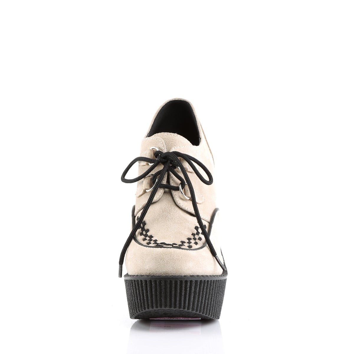 Cream Demonia Creeper-302 Vegan Suede Women's Creepers Shoes | 31OZYU