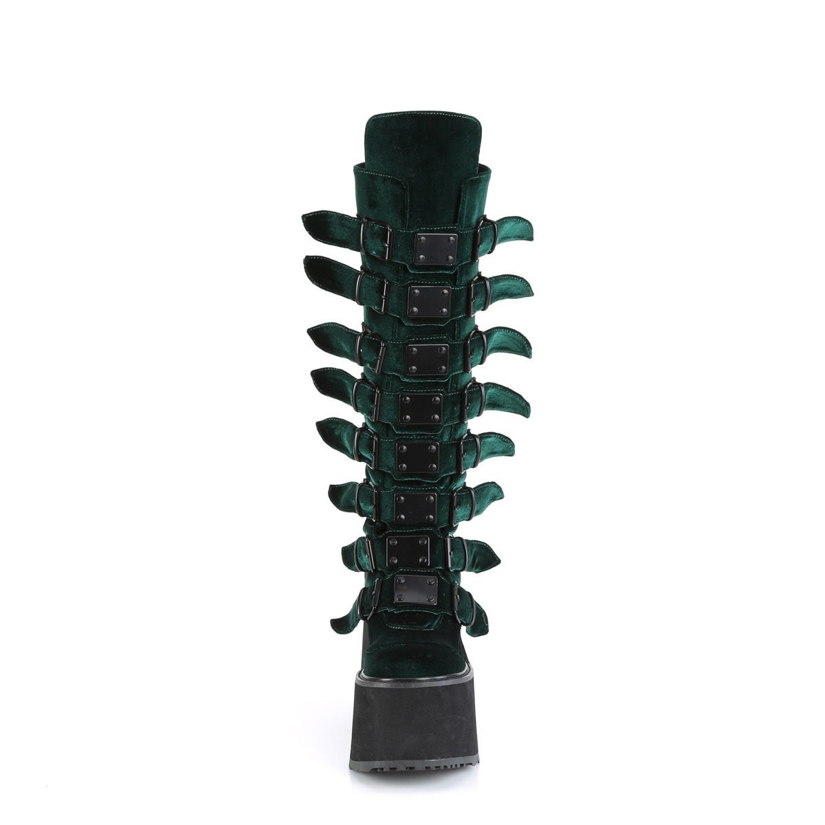 Green Demonia Swing-815 Emerald Velvet Women's Knee-high Boots | 80HDIX