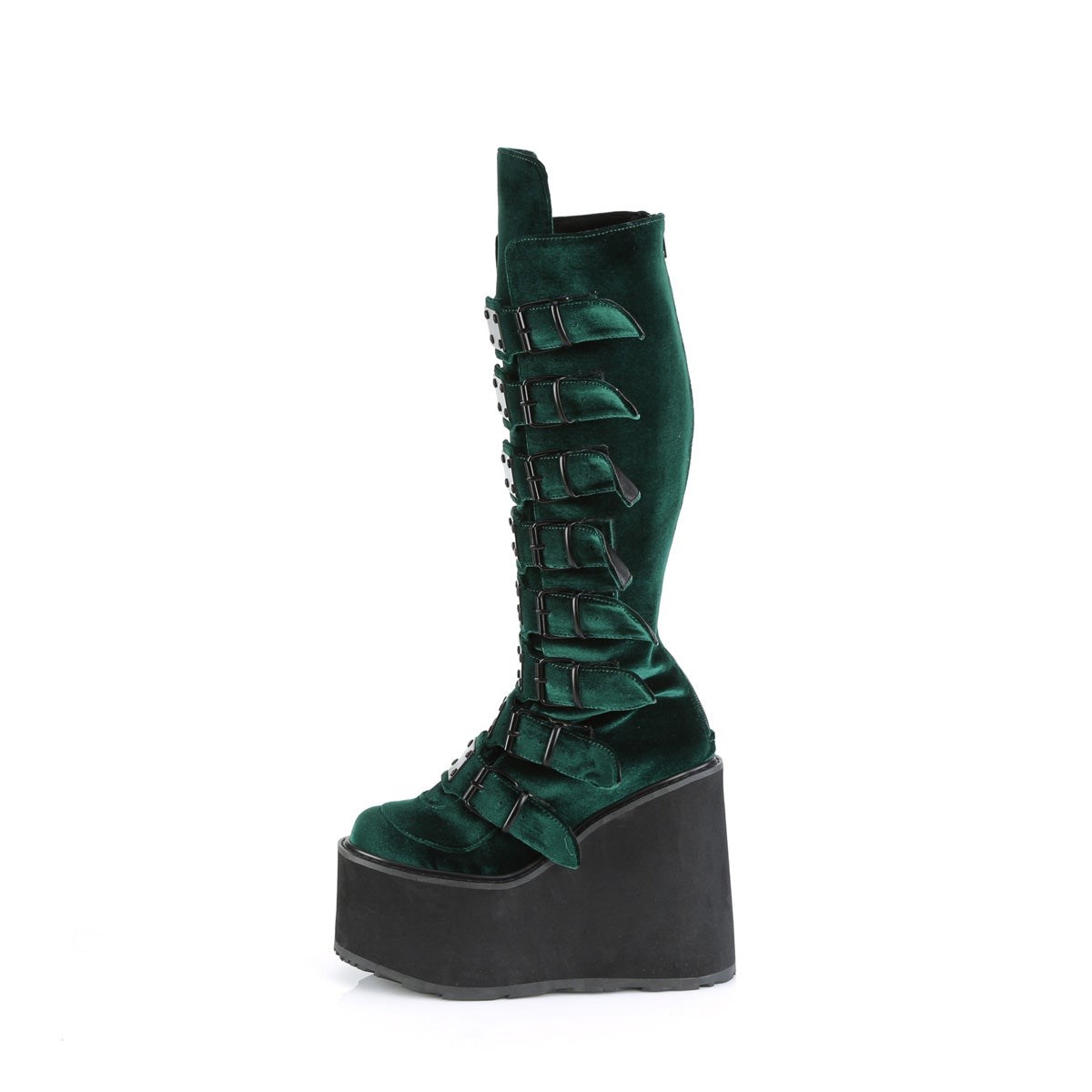 Green Demonia Swing-815 Emerald Velvet Women's Knee-high Boots | 80HDIX