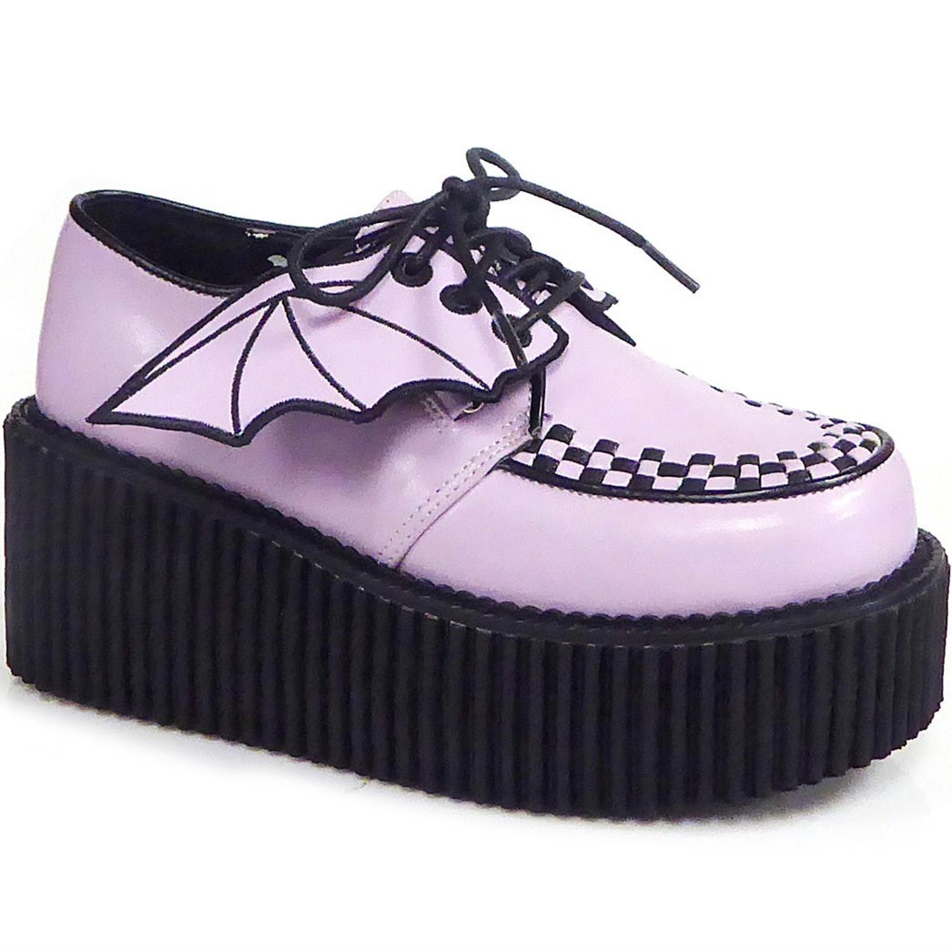 Lavender Demonia Creeper-205 Vegan Leather Women\'s Creepers Shoes | 83OBPR